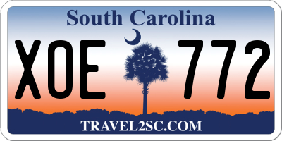SC license plate XOE772