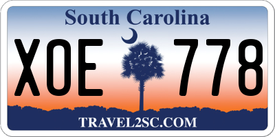 SC license plate XOE778