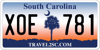 SC license plate XOE781