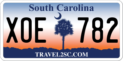 SC license plate XOE782