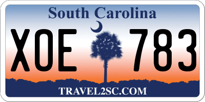 SC license plate XOE783