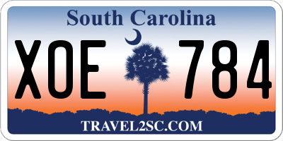 SC license plate XOE784