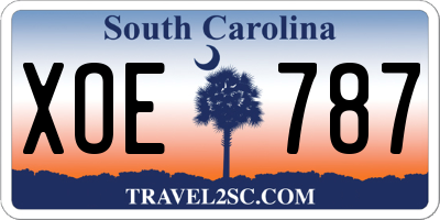 SC license plate XOE787