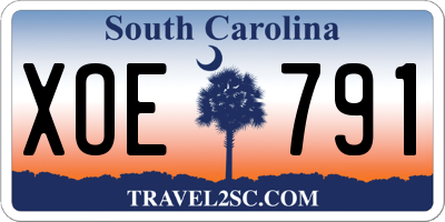 SC license plate XOE791