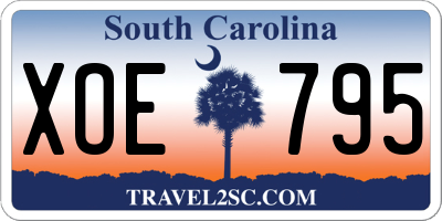 SC license plate XOE795