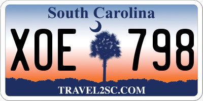 SC license plate XOE798