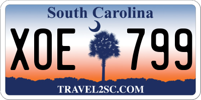 SC license plate XOE799