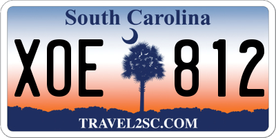 SC license plate XOE812