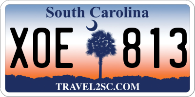 SC license plate XOE813
