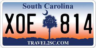 SC license plate XOE814