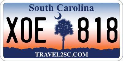 SC license plate XOE818