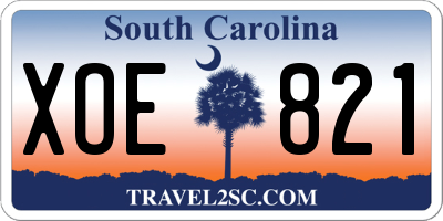SC license plate XOE821