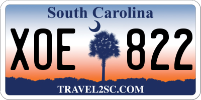SC license plate XOE822