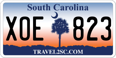 SC license plate XOE823
