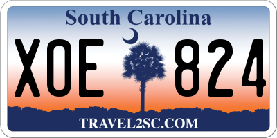 SC license plate XOE824