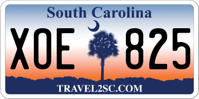 SC license plate XOE825