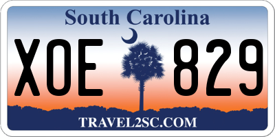 SC license plate XOE829