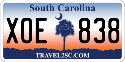 SC license plate XOE838