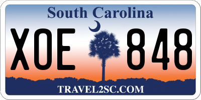 SC license plate XOE848