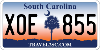 SC license plate XOE855