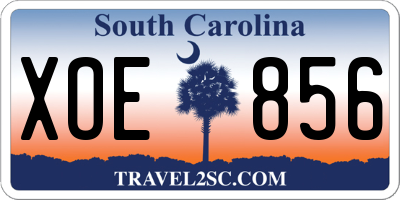 SC license plate XOE856