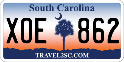 SC license plate XOE862