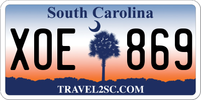 SC license plate XOE869