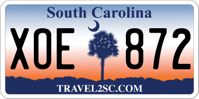 SC license plate XOE872