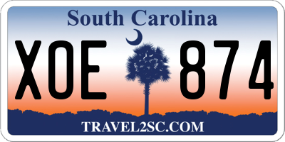 SC license plate XOE874