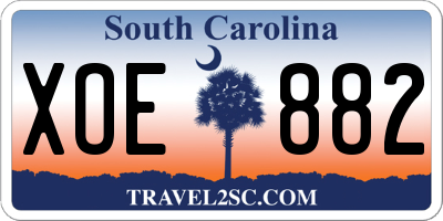 SC license plate XOE882