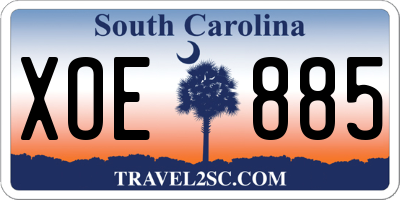 SC license plate XOE885