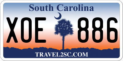 SC license plate XOE886