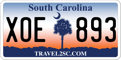 SC license plate XOE893