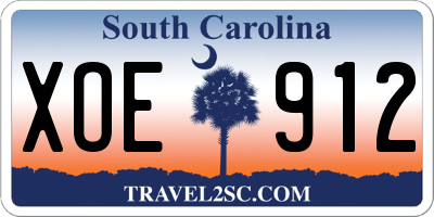 SC license plate XOE912