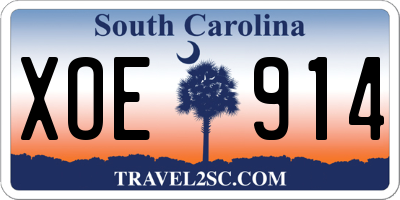 SC license plate XOE914
