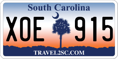 SC license plate XOE915