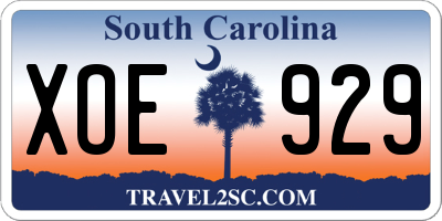 SC license plate XOE929