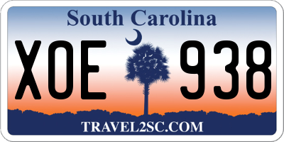 SC license plate XOE938