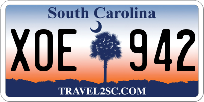 SC license plate XOE942