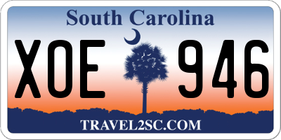 SC license plate XOE946