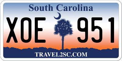 SC license plate XOE951