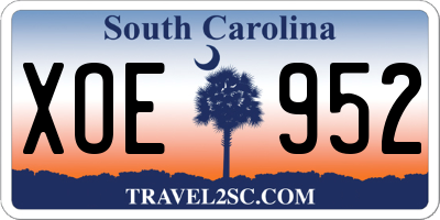 SC license plate XOE952