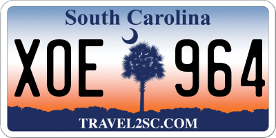 SC license plate XOE964
