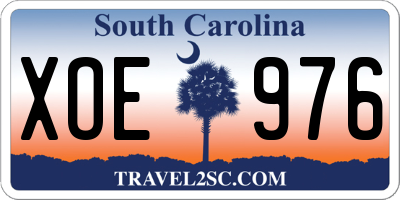 SC license plate XOE976