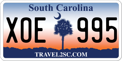 SC license plate XOE995