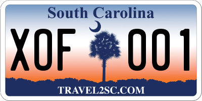 SC license plate XOF001