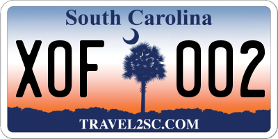SC license plate XOF002