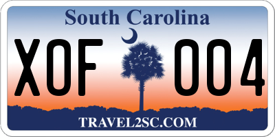 SC license plate XOF004