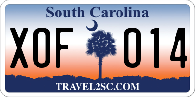 SC license plate XOF014