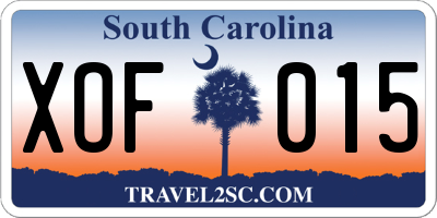 SC license plate XOF015